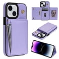 thumbnail image 1 of Crossbody Wallet Case Compatible for iPhone 15, Folio Card Holder PU Leather Magnetic Clasp Shoulder Strap Purse Phone Case for iPhone 15 Protective Cover, Purple, 1 of 1