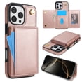 thumbnail image 1 of Crossbody Wallet Case Compatible for iPhone 16 Pro Max, Folio Card Holder PU Leather Magnetic Clasp Shoulder Strap Purse Phone Case for iPhone 16 Pro Max Protective Cover, Rosegold, 1 of 11