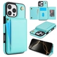 thumbnail image 1 of Crossbody Wallet Case Compatible for iPhone 16 Pro Max, Folio Card Holder PU Leather Magnetic Clasp Shoulder Strap Purse Phone Case for iPhone 16 Pro Max Protective Cover, Mint, 1 of 11
