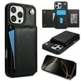 thumbnail image 1 of Crossbody Wallet Case Compatible for iPhone 16 Pro Max, Folio Card Holder PU Leather Magnetic Clasp Shoulder Strap Purse Phone Case for iPhone 16 Pro Max Protective Cover, Black, 1 of 11