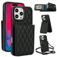 thumbnail image 1 of Crossbody Wallet Case Compatible for iPhone 16 Pro, RFID Blocking Protective Purse Case Cover with Card Slots Holder Kickstand Shoulder Strap Lanyard Magnetic Closure 6.3 inch, Black, 1 of 8