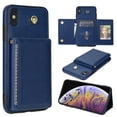 thumbnail image 1 of Crossbody Wallet Case Compatible for iPhone XR, Folio Card Holder PU Leather Magnetic Clasp Shoulder Strap Purse Phone Case for iPhone XR Protective Cover, Blue, 1 of 7