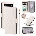 thumbnail image 1 of Crossbody Wallet Case for Google Pixel 6A, Credit Card Slots Elegant PU Leather Magnetic Closure Shoulder Strap Purse Phone Case Flip Stand Full Body Protection Cover for Women Girls, White, 1 of 9