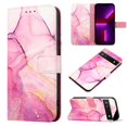 thumbnail image 1 of Crossbody Wallet Case for Google Pixel 6A, Marble Pattern Luxury PU Leather Detachable Shoulder Strap Lanyard Magnetic Clasp Flip Cover with Card Slots Holder Kickstand Case,Pink/Purple, 1 of 11