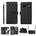 thumbnail image 1 of Crossbody Wallet Case for Google Pixel 7 Chain Lanyard & Wrist Hand Strap Case with Card Slots Zipper Pocket Kickstand, Premium PU Leather Magnetic Clasp Shockproof Flip Cover, Black, 1 of 9
