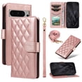 thumbnail image 1 of Crossbody Wallet Case for Google Pixel 8, Credit Card Slots Elegant PU Leather Magnetic Closure Shoulder Strap Purse Phone Case Flip Stand Full Body Protection Cover for Women Girls, Rosegold, 1 of 9