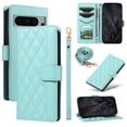 thumbnail image 1 of Crossbody Wallet Case for Google Pixel 8, Credit Card Slots Elegant PU Leather Magnetic Closure Shoulder Strap Purse Phone Case Flip Stand Full Body Protection Cover for Women Girls, Green, 1 of 9