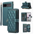 thumbnail image 1 of Crossbody Wallet Case for Google Pixel 8 Pro Chain Lanyard & Wrist Hand Strap Case with Card Slots Zipper Pocket Kickstand, Premium PU Leather Magnetic Clasp Shockproof Flip Cover, Darkgreen, 1 of 7