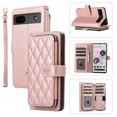 thumbnail image 1 of Crossbody Wallet Case for Google Pixel 8 Pro Chain Lanyard & Wrist Hand Strap Case with Card Slots Zipper Pocket Kickstand, Premium PU Leather Magnetic Clasp Shockproof Flip Cover, Rosegold, 1 of 7