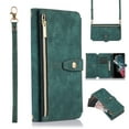thumbnail image 1 of Crossbody Wallet Case for Google Pixel 9 Pro XL with RFID Blocking Card Slot Holder, Magnetic Flip Folio Purse Case, PU Leather Zipper Handbag with Detachable Lanyard Strap Phone Case,Darkgreen, 1 of 8