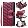 thumbnail image 1 of Crossbody Wallet Case for Motorola Moto G Stylus 5G 2021 Glitter PU Leather Phone Case with Card Slots Stand Wrist Strap Cover Magnetic Closure Flip Handbag Zipper Purse Case for Women Girls, Winered, 1 of 10