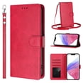 thumbnail image 1 of Crossbody Wallet Case For Samsung Galaxy A07, Premium PU Leather Magnetic Folio Flip Cover with RFID Blocking Card Holders, Lanyard Shoulder Strap & Wristlet, Kickstand Feature - Rose, 1 of 10