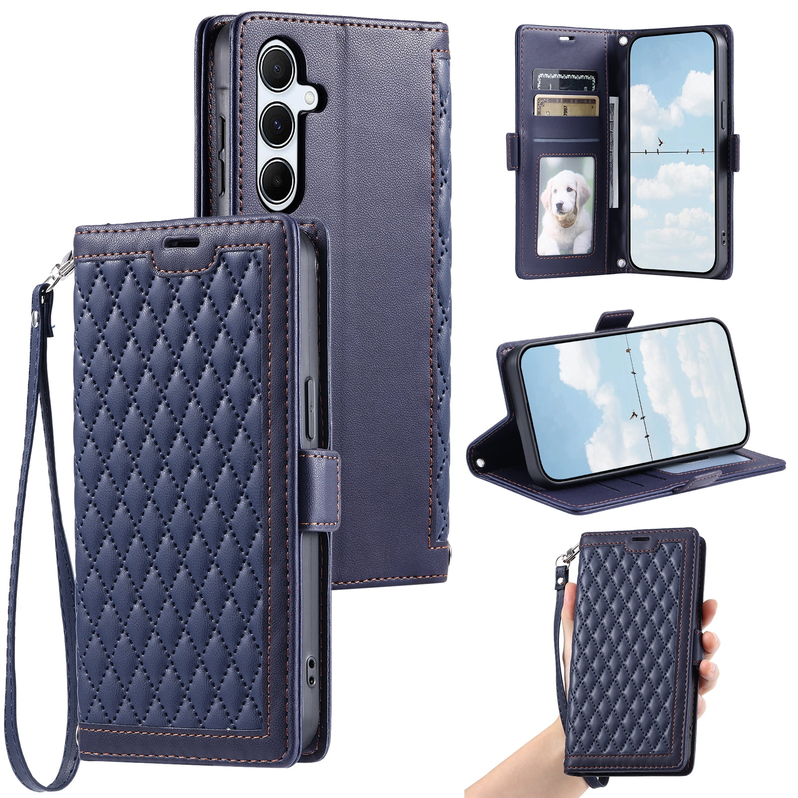 Crossbody Wallet Case For Samsung Galaxy A27, Multi-Functional Quilted ...