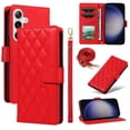 thumbnail image 1 of Crossbody Wallet Case for Samsung Galaxy A54 5G, Credit Card Slots Elegant PU Leather Magnetic Closure Shoulder Strap Purse Phone Case Flip Kickstand Full Body Protection Cover for Women Girls, Red, 1 of 12