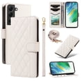 thumbnail image 1 of Crossbody Wallet Case for Samsung Galaxy S20 FE, Credit Card Slots Elegant PU Leather Magnetic Closure Shoulder Strap Purse Phone Case Flip Stand Full Protection Cover for Women Girls, White, 1 of 9
