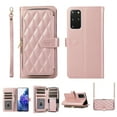 thumbnail image 1 of Crossbody Wallet Case for Samsung Galaxy S20 Plus Chain Lanyard & Wrist Hand Strap Case with Card Slots Zipper Pocket Kickstand, Premium PU Leather Magnetic Clasp Shockproof Flip Cover, Rosegold, 1 of 9