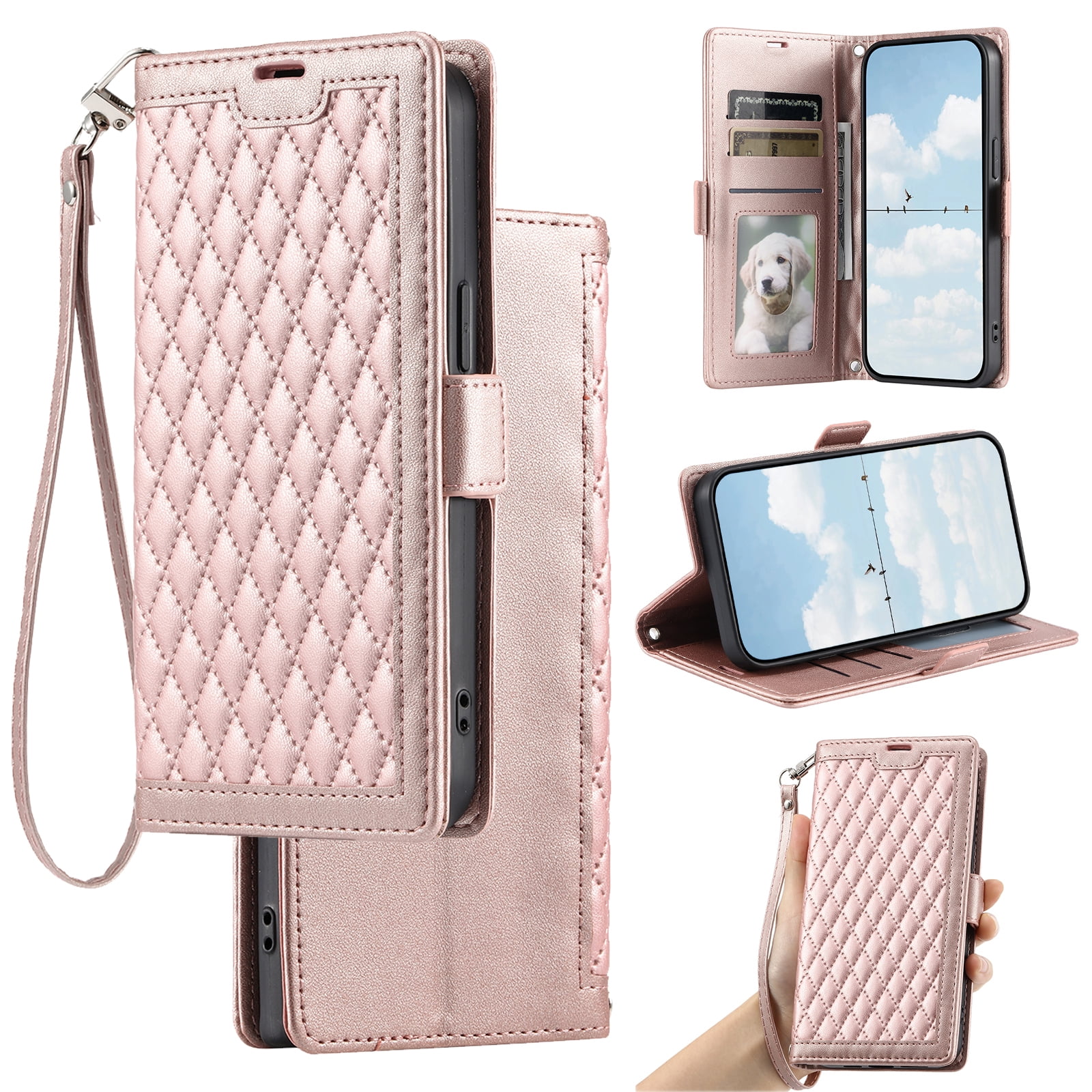 Crossbody Wallet Case For Samsung Galaxy S22, Multi-Functional Quilted ...