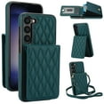 thumbnail image 1 of Crossbody Wallet Case for Samsung Galaxy S22, RFID Blocking Protective Purse Case Cover with Card Holder Kickstand Shoulder Strap Lanyard Magnetic Closure for Samsung Galaxy S22, Green, 1 of 8