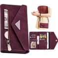 thumbnail image 1 of Crossbody Wallet Case for Samsung Galaxy S23 FE 5G for Women, Zipper Purse Handbag Neck Strap Lanyard Cover with 9 Card Holder Case for Samsung Galaxy S23 FE 5G XK Wine, 1 of 18
