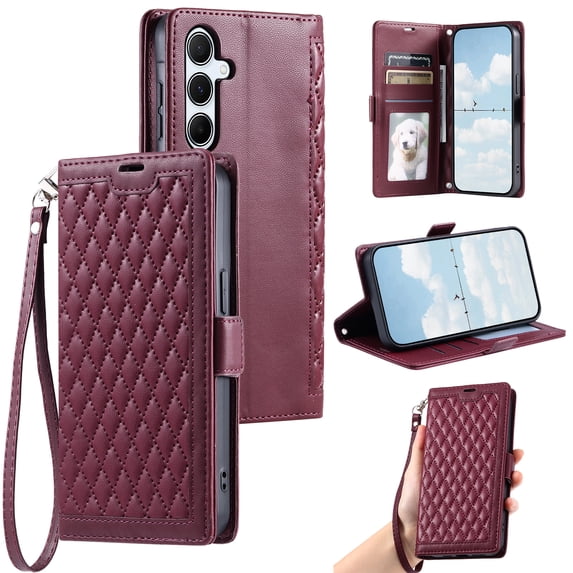 Crossbody Wallet Case For Samsung Galaxy S24+, Multi-Functional Quilted ...