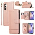 thumbnail image 1 of Crossbody Wallet Case for Samsung Galaxy S25 Plus, PU Leather Case Wallet with Lanyard Strap, Card Holder and Make-up Mirror, Full Protection Flip Stand Cover for Samsung Galaxy S25 Plus, Rosegold, 1 of 8
