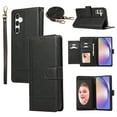 thumbnail image 1 of Crossbody Wallet Case for Samsung Galaxy S25 Plus, PU Leather Case Wallet with Lanyard Strap, Card Holder and Make-up Mirror, Full Protection Flip Stand Cover for Samsung Galaxy S25 Plus, Black, 1 of 8