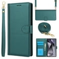 thumbnail image 1 of Crossbody Wallet Case for Samsung Galaxy S25 Ultra Card Holder PU Leather Magnetic Lanyard Wrist Strap Shockproof Full Body Protection Purse Phone Case for Samsung Galaxy S25 Ultra, Green, 1 of 8