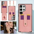 thumbnail image 1 of Crossbody Wallet Case for Samsung Galaxy S25 Ultra with Makeup Mirror, Wrist Strap, Flip RFID Blocking Card Holder, PU Leather Anti-fall Shockproof Rugged Phone Case Cover For Women Girls,Pink, 1 of 12