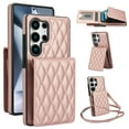 thumbnail image 1 of Crossbody Wallet Case for Samsung Galaxy S25 Ultra, RFID Blocking Protective Purse Case Cover with Card Holder Kickstand Shoulder Strap Lanyard Magnetic Closure for Samsung Galaxy S25 Ultra, Rosegold, 1 of 8