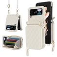 thumbnail image 1 of Crossbody Wallet Case for Samsung Galaxy Z Flip 6 with RFID Blocking Card Slot, Zipper Purse Case PU Leather Handbag with Detachable Lanyard and Kickstand for Samsung Galaxy Z Flip 6,Beige, 1 of 11