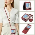 thumbnail image 1 of Crossbody Wallet Case for Samsung Galaxy Z Flip 6, Removable Lanyard Shoulder Strap Premium PU Leather Slim Cover with Card Slots Holder, TPU Bumper Shockproof Case for Galaxy Z Flip 6,Red, 1 of 10