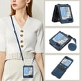 thumbnail image 1 of Crossbody Wallet Case for Samsung Galaxy Z Flip 6, Removable Lanyard Shoulder Strap Premium PU Leather Slim Cover with Card Slots Holder, TPU Bumper Shockproof Case for Galaxy Z Flip 6,Blue, 1 of 10