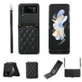 thumbnail image 1 of Crossbody Wallet Case for Samsung Galaxy Z Flip4 Chain Lanyard & Wrist Hand Strap Case with Card Slots Zipper Pocket Kickstand, Skin-Feel PU Leather Shockproof Cover, Black, 1 of 8