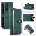 thumbnail image 1 of Crossbody Wallet Case for Samsung Galaxy Z Fold 4 with RFID Blocking Card Slot Holder, Magnetic Flip Folio Purse Case, PU Leather Zipper Handbag with Detachable Lanyard Strap Phone Case,Darkgreen, 1 of 9