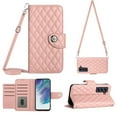 thumbnail image 1 of Crossbody Wallet Case for Samsung S21 FE RFID Blocking Elegant Premium Leather Purse with Credit Card Holder, Shoulder Strap Kickstand Handbag Flip Cover for Samsung Galaxy S21 FE, Coralpink, 1 of 8