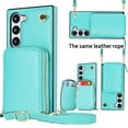 thumbnail image 1 of Crossbody Wallet Case for Samsung S22, RFID Blocking PU Leather Zipper Handbag Purse Flip Cover, Kickstand Case with Card Slots Holder Wrist Strap Lanyard for Samsung Galaxy S22, Mint, 1 of 12