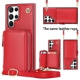 thumbnail image 1 of Crossbody Wallet Case for Samsung S22 Ultra, RFID Blocking PU Leather Zipper Handbag Purse Flip Cover, Kickstand Case with Card Slots Holder Wrist Strap Lanyard for Samsung Galaxy S22 Ultra, Red, 1 of 12