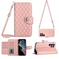 thumbnail image 1 of Crossbody Wallet Case for Samsung S24 Ultra RFID Blocking Elegant Premium Leather Purse with Credit Card Holder, Shoulder Strap Kickstand Handbag Flip Cover for Samsung Galaxy S24 Ultra, Coralpink, 1 of 8