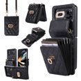 thumbnail image 1 of Crossbody Wallet Case for Samsung Z Flip 4, [6 Card Slots] Leather Purse Phone Case Luxury Buckle Closure Card Holder Shoulder Strap Handbag Case Women for Samsung Galaxy Z Flip 4, Black, 1 of 9