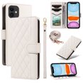 thumbnail image 1 of Crossbody Wallet Case for iPhone 11, Credit Card Slots Elegant PU Leather Magnetic Closure Shoulder Strap Purse Phone Case Flip Kickstand Full Body Protection Cover for Women Girls, White, 1 of 9