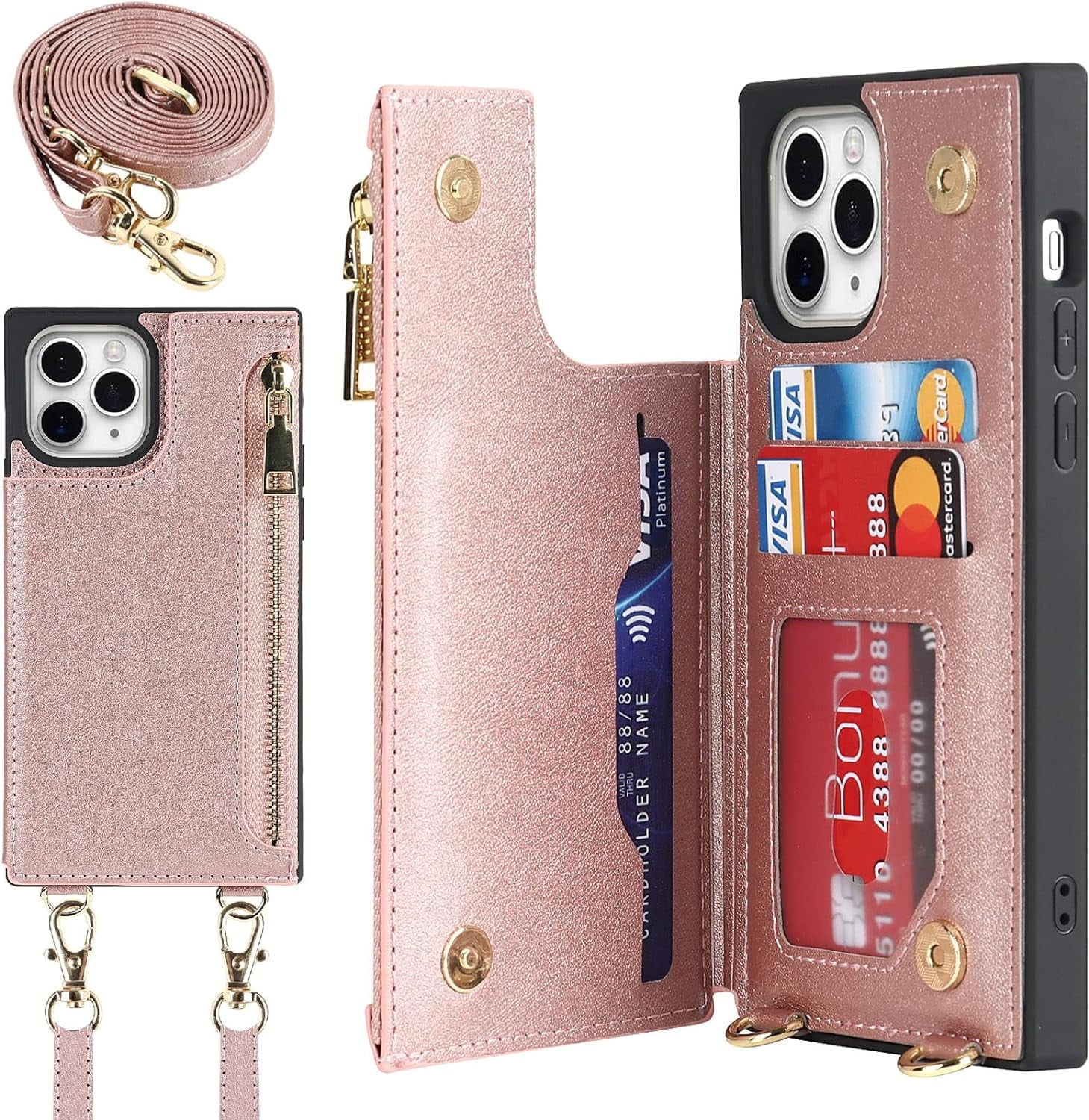 Crossbody Wallet Case for iPhone 11 Pro Max with Card Slot Holder