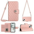 thumbnail image 1 of Crossbody Wallet Case for iPhone 13 RFID Blocking Elegant Premium Leather Purse with Credit Card Holder, Shoulder Strap Kickstand Handbag Flip Cover For iPhone 13, Coralpink, 1 of 8