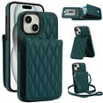 thumbnail image 1 of Crossbody Wallet Case for iPhone 14 Plus, Purse Magnetic Clasp RFID Blocking Card Holder, Elegant PU Leather Flip Kickstand Shockproof Protective Cover for iPhone 14 Plus, Green, 1 of 8