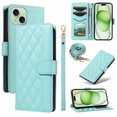 thumbnail image 1 of Crossbody Wallet Case for iPhone 15 Plus, with Detachable Shoulder Strap & Wrist Strap, Magnetic Clasp Flip Kickstand Card Holder, PU Leather Shockproof for Women Girls Purse Cover, Green, 1 of 13