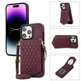 thumbnail image 1 of Crossbody Wallet Case for iPhone 16 Pro with Card Holder, Removable Neck Strap/Shoulder Strap Kickstand Slim Purse Hidden Mirror Back Phone Cover for iPhone 16 Pro, Winered, 1 of 11