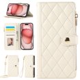 thumbnail image 1 of Crossbody Wallet Case for iPhone 16 with Zipper Card Holder & Shoulder Strap & Wrist Strap, RFID Blocking PU Leather Magnetic Flip Kickstand Handbag Purse Case for Women Girls,Beige, 1 of 8