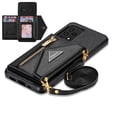 thumbnail image 1 of Crossbody Wallet Phone Case for Samsung Galaxy A53 5G, ELEHOLD Zipper Pocket Flip Card Holder Stand Cover with Shoulder Strap for Samsung A53 5G, Black, 1 of 5