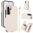 thumbnail image 1 of Crossbody Wallet Phone Case For Samsung Galaxy A54 5G with Card Holder,Kickstand,Zipper Card Slot Protector Shockproof PU Leather Purse Cover with Removable Cross Body Strap&Wrist Strap,White, 1 of 8