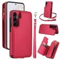 thumbnail image 1 of Crossbody Wallet Phone Case For Samsung Galaxy A54 5G with Card Holder,Kickstand,Zipper Card Slot Protector Shockproof PU Leather Purse Cover with Removable Cross Body Strap&Wrist Strap,Red, 1 of 8