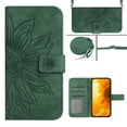 thumbnail image 1 of Crossbody Wallet Phone Cover Case for Google Pixel 7 Pro, Embossed Sunflower Shockproof Shoulder Strap Slim Handbag Purse Flip Case for Google Pixel 7 Pro, Green, 1 of 10